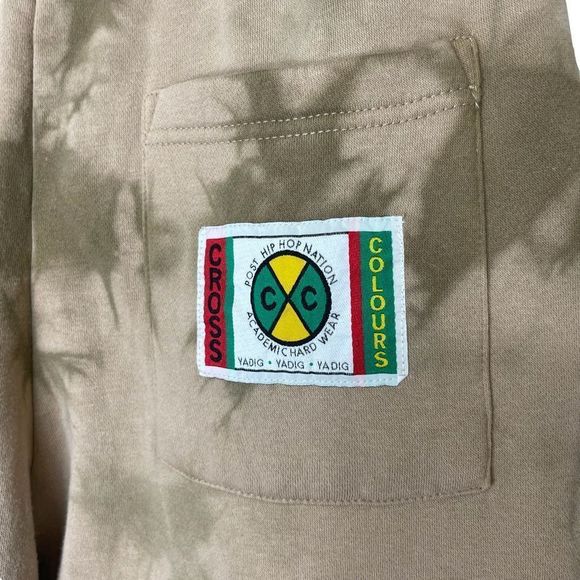 Cross Colours Sweatpants Tie Dye Nude Fleece Jersey Joggers Pockets Size Small - Picture 12 of 14